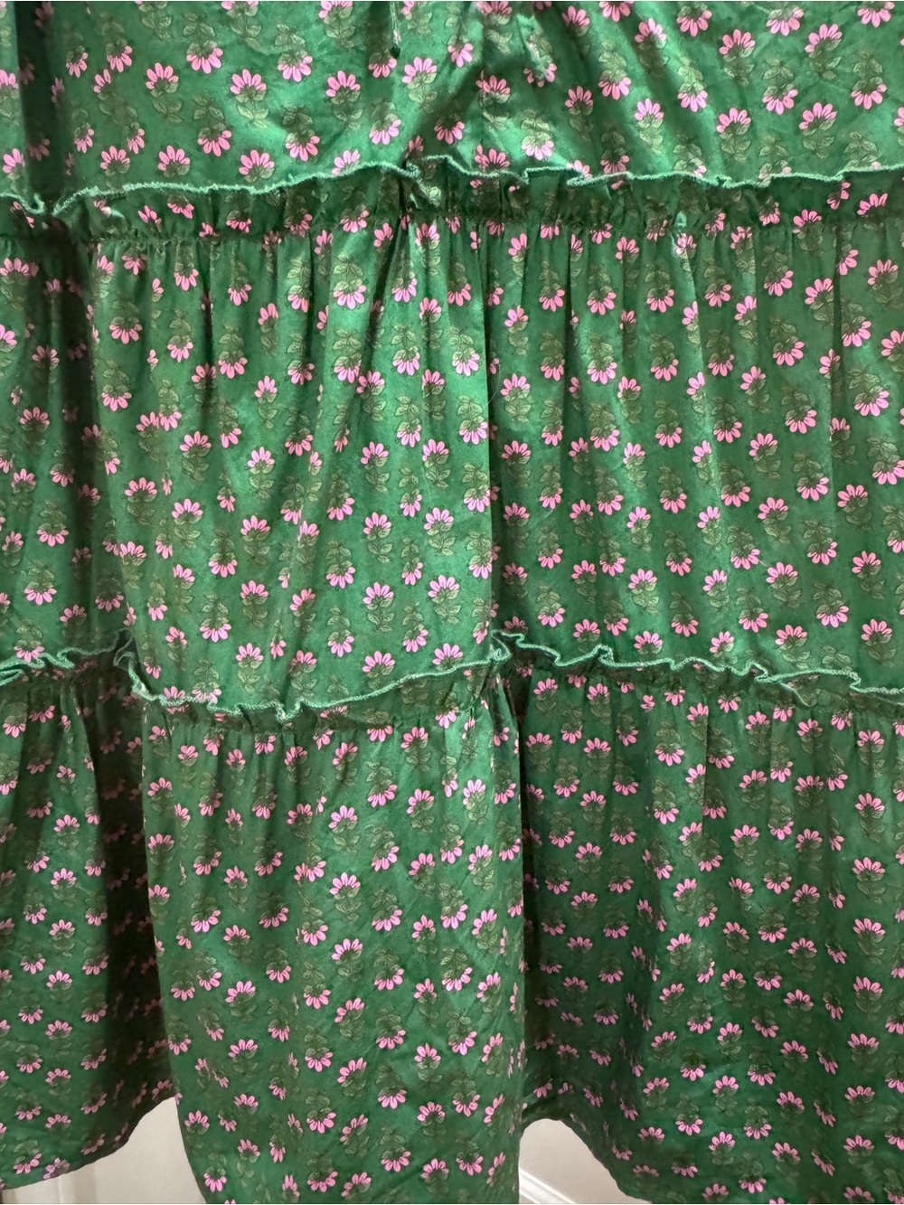 Sugarlips Green Floral Tiered Dress - Picture 4 of 12